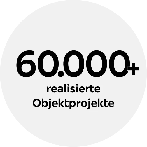 Objekt.de hat Erfahrung dank 60.000+ realisierter Objektprojekte